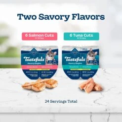 Blue Buffalo Tastefuls Savory Singles Salmon & Tuna Entree Variety Pack Adult Cuts In Gravy Wet Cat Food, 2.6-oz Twin Pack, Case Of 12 -Almo nature Sales 954238 PT3. AC SS1800 V1695051590
