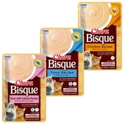 Inaba Churu Bisque Tuna Recipe Grain-Free Lickable Cat Treats + 2 Items