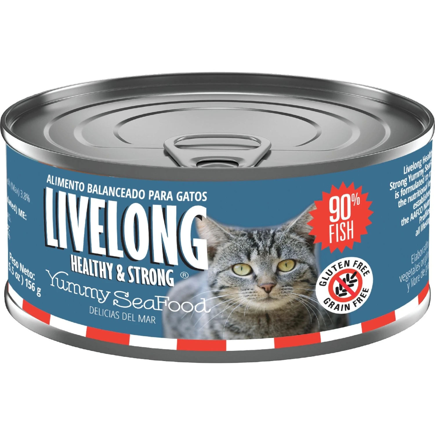 Livelong Healthy & Strong Yummy Seafood Wet Cat Food, 5.5-oz Can, 24 Count 3 Livelong Healthy & Strong Yummy Seafood Wet Cat Food, 5.5-oz Can, 24 Count