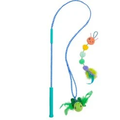 Catstages Tail Teaser Ground Prey Play Wand Cat Toy, Green