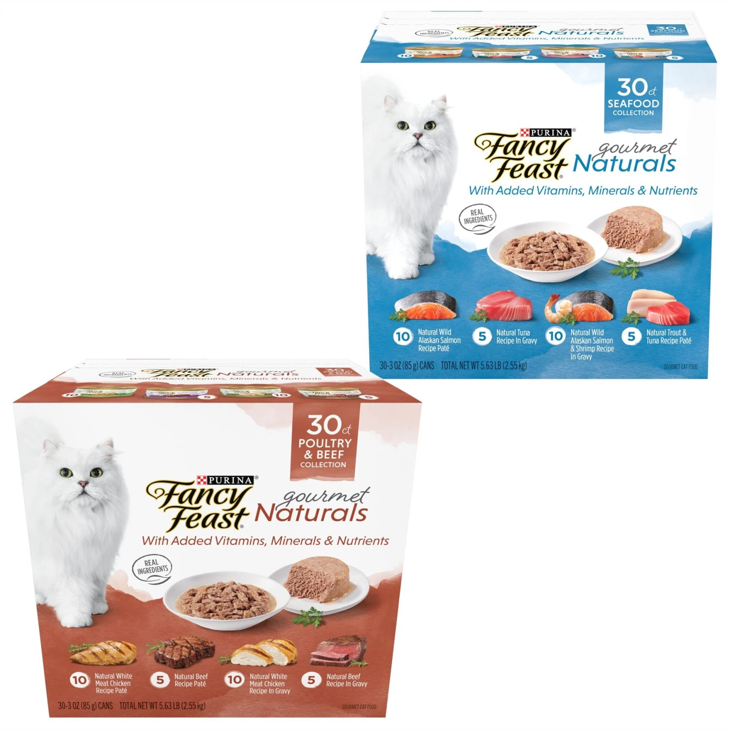 Fancy Feast Gourmet Naturals Seafood Variety Pack Canned Cat Food & Fancy Feast Gourmet Naturals Poultry & Beef Variety Pack Canned Cat Food 3 Fancy Feast Gourmet Naturals Seafood Variety Pack Canned Cat Food & Fancy Feast Gourmet Naturals Poultry & Beef Variety Pack Canned Cat Food