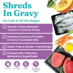 Solid Gold Five Oceans Shreds With Real Tuna Recipe In Gravy Grain-Free Canned Cat Food -Almo nature Sales 99172 PT1. AC SS1800 V1543523878