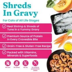 Solid Gold Five Oceans Shrimp & Tuna Recipe In Gravy Grain-Free Canned Cat Food 10 Solid Gold Five Oceans Shrimp & Tuna Recipe In Gravy Grain-Free Canned Cat Food -Almo nature Sales 99194 PT3. AC SS1800 V1543523908